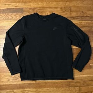 Nike Tech Fleece Sweatshirt All Black - Sz Mens Large